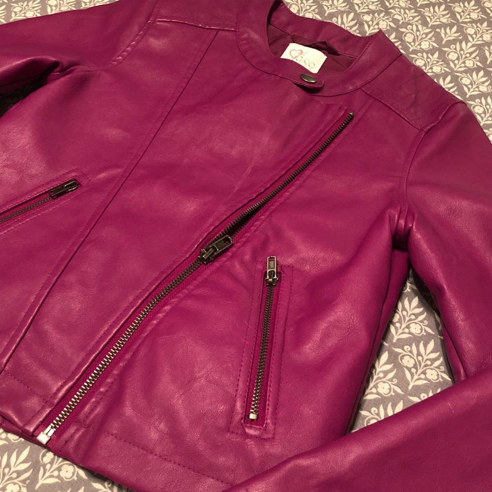 Purple leather jacket